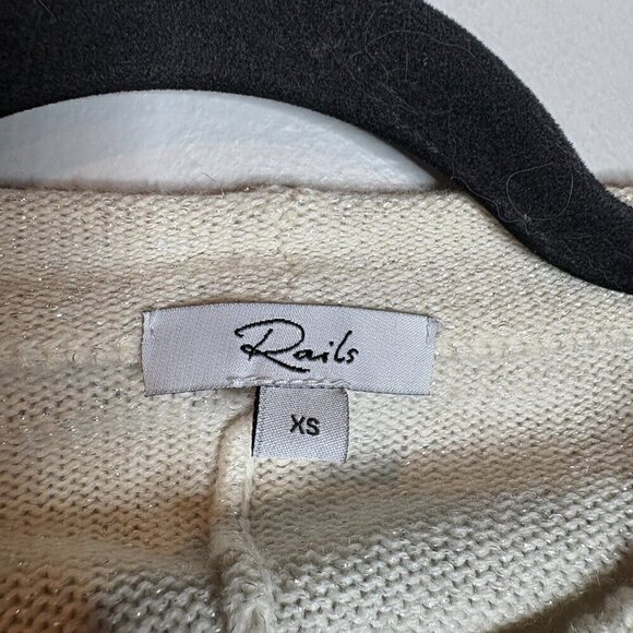 Rails Joanna Wool & Cashmere Sweater Pullover Snow Globe Cream Metallic - Picture 4 of 6
